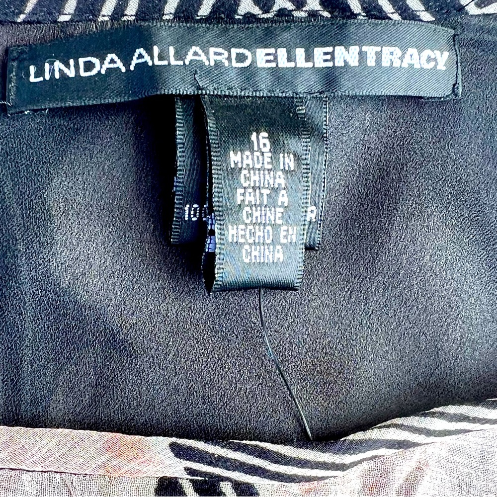 💐 LINDA ALLARD for ELLEN TRACY SILK BLACK FLORAL SKIRT - Picture 3 of 13